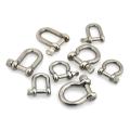 1piece Stainless Steel Shackle Carabiner D Ring Fob Key Ring Keychain Hook Screw Joint Connector Buckle Solid Metal 2 Size. 