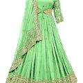Georgette Embroidery New Stylish Semi Stitched Party Long Gown For Women. 
