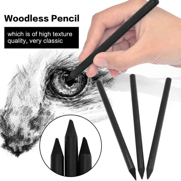 Keepsmiling%203%20Pcs%20Woodless%20Black%20Charcoal%20Pencil%20for%20Sketching,%20Drawing%20and%20Other%20Artistic%20Work%20-%20Image%203