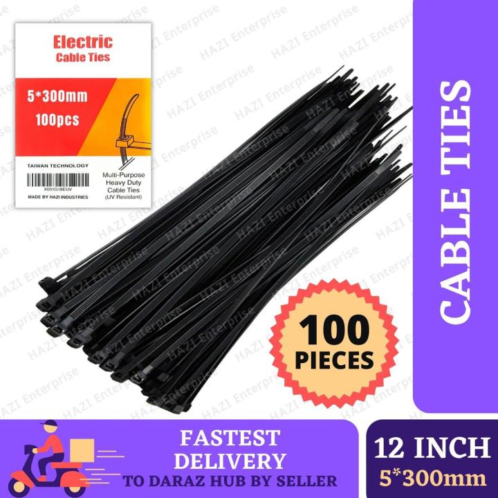 Hazi%20Electrical%20Cable%20Tie%20%7C%2012%20Inch%20Cable%20Tie%205%20*%20300%20mm%20%7C%20100%20Pcs%20Per%20Pack%20%7C%20Nylon%20Plastic%20Tie%20-%20Image%202
