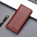 Fashion Long Wallet Multi-layer Card Case Driving License Cover Soft PU Leather Lychee Grain Credit Card ID Holder Ultra-thin Wallet for Men. 