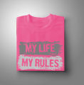 পুরুষদের জন্য my life my rules desing টি-শার্ট/নতুন এক্সক্লুসিভ ডিজাইনের টি-শার্ট/স্টাইলিশ এবং ফ্যাশনেবল/টকটকে রঙ/উচ্চ মানের/পুরুষদের জন্য  সুতির হাফ হাতা টি-শার্ট. 