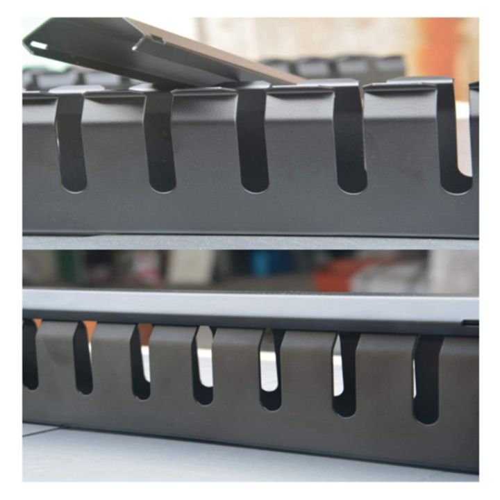2X%201U%20Cable%20Management%20Horizontal%20Mount%2019%20Inch%20Server%20Rack%20,%2012%20Slot%20Metal%20Finger%20Duct%20Wire%20Organizer%20with%20Cover%20-%20Image%202