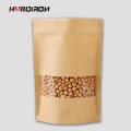 100PCS Kraft Paper Brown Window Bag Tea Nuts Moisture-proof Packaging Bags Stand Up Ziplock Food Storage Pouch Kraft Show Pocket. 