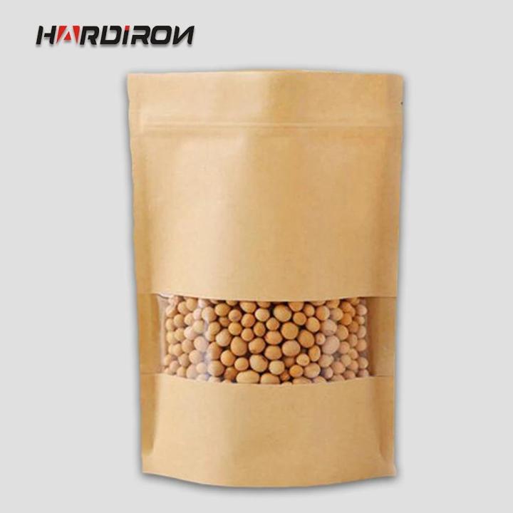 100PCS%20Kraft%20Paper%20Brown%20Window%20Bag%20Tea%20Nuts%20Moisture-proof%20Packaging%20Bags%20Stand%20Up%20Ziplock%20Food%20Storage%20Pouch%20Kraft%20Show%20Pocket%20-%20Image%204