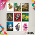 9 piece Arabic Calligraphy Poster | 6x8 inch Poster With PVC Board | Wall Poster | Home Decor | Art Decoration. 