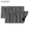 Durable Curtain Valance 2pcs Valance Curtain Light Blocking Modern Elegant Solid Color Black Coating Living Room Bedroom Window Top Cover Home Supplies Curtain Valance with Blackout Coating. 