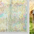 Window Privacy Film Stained Glass Window Clings 3D Rainbow Decorative Stickers Non Adhesive Static Vinyl Frosted.