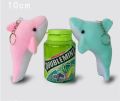 Fashion Dolphin Plush Dolls Key Chains Ring Woman Bag Charms Keychain Faux Rex Rabbit Fur Pompom Toy Car Keyring Party Trinket.