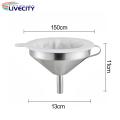 Oil Transferring Funnel Stainless Steel Funnel Set with Fine Mesh Filter Cleaning Brush Kitchen Supplies for Liquid Transfer.
