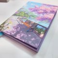 Purple page Aesthetic Pocket size Notebook (5.5''/4'' size 100 sheet purple paper ). 