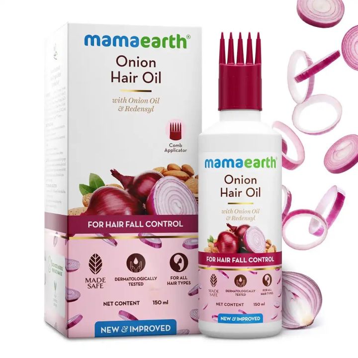 Mamaearth%20Onion%20Oil%20for%20Hair%20Growth%20&%20Hair%20Fall%20Control%20150ml%20INDIAN%20-%20Image%204