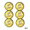 Bee Birthday Party Decors Disposable Tableware Kit Bee Yellow Black Polka Dot Balloons Kids Birthday Bee Baby Shower Supplies. 