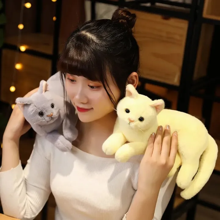 INS%20Lifelike%20Real%20Prone%20Cat%20Plush%20Doll%20Stuffed%20Pure%20Colors%20Grey%20White%20Yellow%20Kitten%20Toy%20Pets%20Animal%20Kids%20Gift%20-%20Image%206