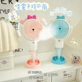 Stylish Cute Rechargeable Hand Fan With Mobile Stand & Spray For Indoor & Outdoor Use - Multicolor. 