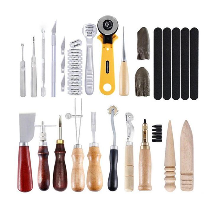 KOGEEK Professional 24pcs Leather Craft Tools Kit Hand Leathercraft ...