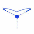 Transparent Crotchless String Bead G-string Lingerie for Porno Outfit Thongs Women Underwear Pearl Open Panties.