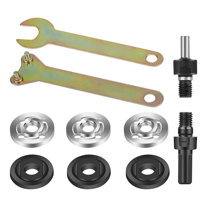 Drill%20Angle%20Grinder%20Adapter,%206Mm/10Mm%20Aor%20Mandrel%20Adaptor%20with%20Flange%20Nut%20Parts%20Set%20and%202%20Spanner%20Wrench%20-%20Image%202