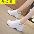 Inner Heightened Small White Shoes Women's 2023 New Spring Flying Woven Mesh Casual Sneakers Breathable Platform Daddy Shoes Summer. 