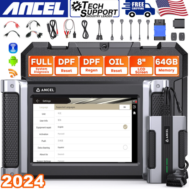 ANCEL HD8000 12v-24vDiesel Heavy Duty HD Truck Scanner D.PF Regen OBD2 Diagnostic Tool Oil Reset Full System For Fuso Hino ISUZU