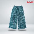 Elastic Waist Wide Leg Casual Printed Palazzo Capri Pants with Pockets Soft & Breathable For Women's From Levin.