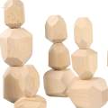 Wooden Sorting Stacking Balancing Stone Montessori Building Blocks Stacking Game for Children. 