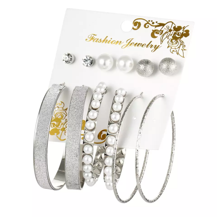 Trendy%206%20Pairs%20=%2012%20Pcs%20Pearl%20Stud%20and%20Hoop%20Earrings%20for%20Women%20Popular%20Statement%20Earrings%20Set%20for%20Girls%20-%20Image%204