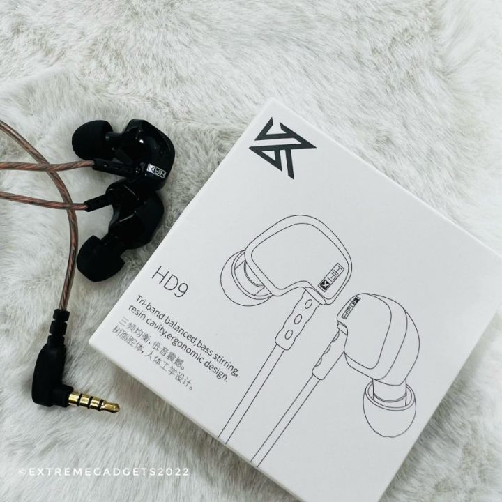 Kz Hd9 Earphones Hifi Sport Earphone With Mic 3.5 Jack- Black - Headphone - Ear Phone - Headphone