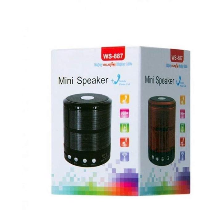 WS 887 Wireless Bluetooth Speaker TF USB FM AUX Portable Music Mini ...