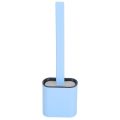 Silicone Toilet Brush with Slim Holder Flex Toilet Brush - Wall Mounted Anti-drip Set Toilet Bowl Cleaner Brush - Non-Slip Long Handle Toilet Brush-Multicolor. 