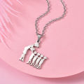 Mothers and Children Family Stainless Steel Necklaces Silver Color Multiples Kids Pendant Necklace Jewelry Mother's Day Gift.