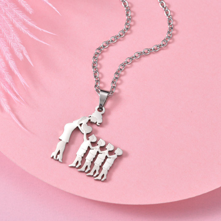 Mothers%20and%20Children%20Family%20Stainless%20Steel%20Necklaces%20Silver%20Color%20Multiples%20Kids%20Pendant%20Necklace%20Jewelry%20Mother's%20Day%20Gift%20-%20Image%205