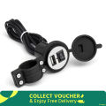 Motorcycle 12V Phone Usb Charger with Switch. Black. 