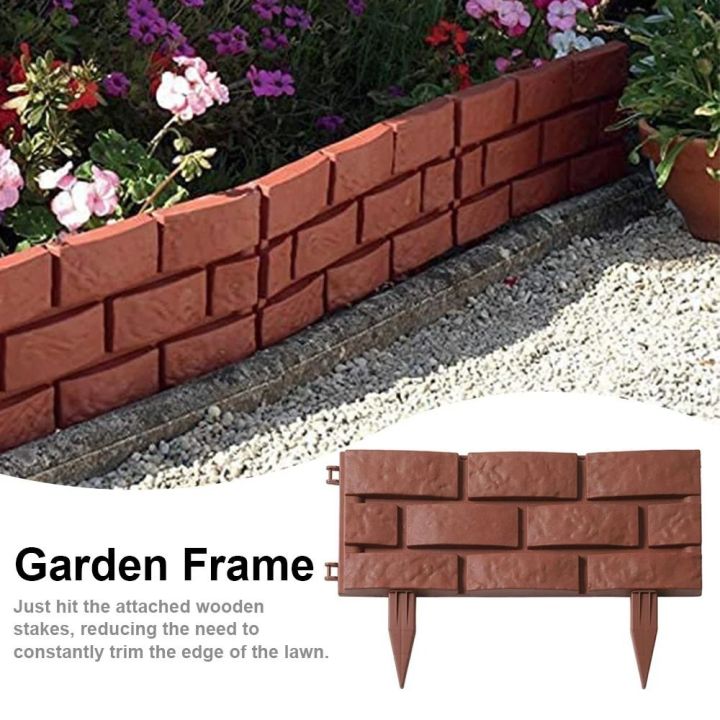/4Pcs%20Flower%20Bed%20Border%20Plastic%20Garden%20Fence%20Brick%20Brown%20Mini%20Wooden%20Fence%20DIY%20Serviceable%20Lawn%20Fence%20Yard%20-%20Image%207