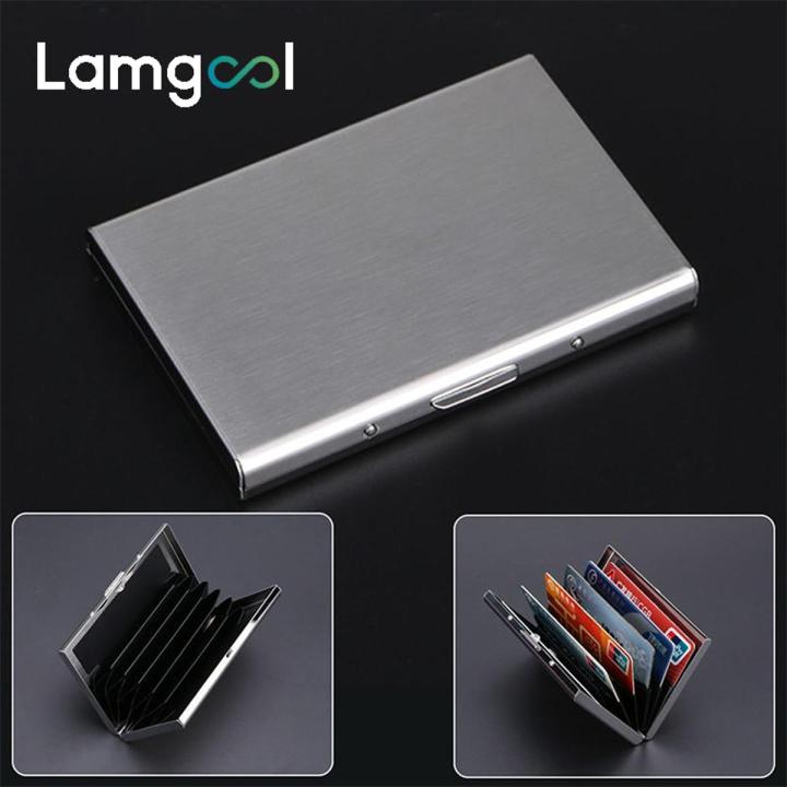 Metal Card Holder Wallet,Ultra Thin Stainless Steel Metal Wallets RFID Blocking Credit Card Wallet Holder Men's card box cardholder Stainless Steel Cards Holder Box