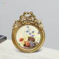 Small Vintage 3x3 Round Picture Frame, Mini Antique Ornate Photo Frame, Table Top and Wall Hanging Home Decor, Gold. 