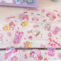 60Sheet/Box Sanrio Sticker Kawaii Hello Kitty Kuromi Cinnamoroll Melody Hand Account Material Decoration DIY Stickers Kids Toys Amour zii. 