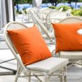 6 Pcs Outdoor Waterproof Throw Pillow Covers Water Resistant Garden Chair Cushion Case, 2 Pcs Orange & 4 Pcs Blue-Green. 