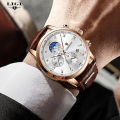 LIGE Men Watch Luxury Leather Waterproof Sport Quartz Wristwatch Chronograph Military Watch for Men Relogio Masculino Men‘s Gift 8953.