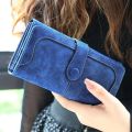 Many Departments Faux Suede Long Wallet Women Matte Leather Lady Purse High Quality Female Wallets Card Holder Clutch Carteras. 