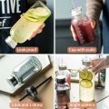 700ml/420ml Capacity Glass Water Bottle With Time Marker Cover For Water Drink Transparent Milk Juice Simple Cup Birthday Gift. 