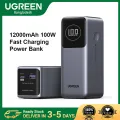 Ugreen PB724 (35526B) 12000mAh 100W Fast Charging Power Bank - Ugreen 12000mAh 100W Fast Charging Power Bank - Total Capacity: 12000mAh(44.4Wh) - Smart LED Display - Wide Compatibility. 