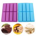 Ice Cube Tray 8 Cavity Silicone Baking Mold Heat-resistant Rectangular Chocolate Mold Non-stick Food Grade Loaf Pan Kitchen Tools.