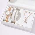 Upgrade Your Look with The 6Pcs Diamond Luxury Casuals Fashion Watch Set and Jewelry for Women Elegant Luxury Women Watch Party Matching Popular Jewelry. 