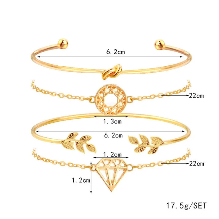 New%20Trendy%20Fashionable%204Pcs/%20Set%20Women%20Simple%20Design%20Gold%20Plated%20Chain%20Bracelet%20for%20Girls%20Simple%20Stylish%20/%20Bracelets%20for%20Women%20New%20Collection%20-%20Image%206