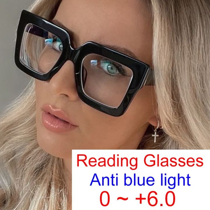 Womens%20Reading%20Glasses%20Oversized%20Square%20Fashion%20Eyeglasses%20Frame%20Luxury%20Brand%20Anti%20Blue%20Light%20Transparent%20Prescription%20Glasses%20-%20Image%203