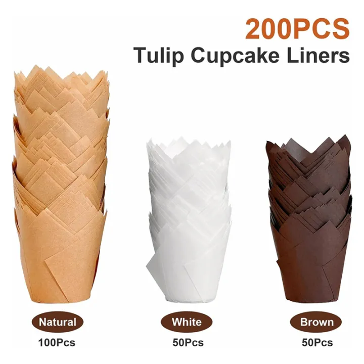 200pcs%20Tulip%20Cupcake%20Liners,%20Muffin%20Liners%20Holders%20for%20Baking%20Cups,%20Greaseproof%20Cupcake%20Wrappers%20for%20Party,%20Christmas%20-%20Image%205