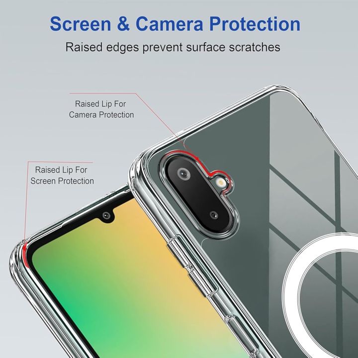 Samsung%20Galaxy%20A06/F06/M06%20Case%20Clear%20Magnetic%20Compatible%20with%20Magsafe,%20Thin%20Slim%20Transparent%20Non%20Yellowing,%20Hybird%20Soft%20Silicone%20Bumper%20&%20Hard%20Plastic%20Protective%20Cover%20-%20Image%204