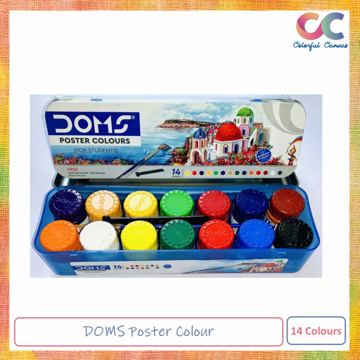 DOMS Poster Colour 14 color box Paint for artists
