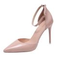 Big Size 35-45 women's shoes 2021 concise flock high heels women pumps pointed toe classic red gray ladies wedding shoes office.